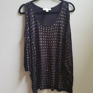 Michael Kors Navy with Gold Bling Blouse.